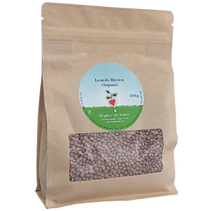 Wholesale prices: Organic At Heart 100% Organic Lentils (Brown) (500g) GMO-free and gluten-free suitable for vegetarians and vegans.