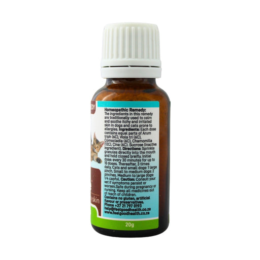 Wholesale Allergy Itch Ease bottle showing the ingredients label with directions for use and supplement facts.