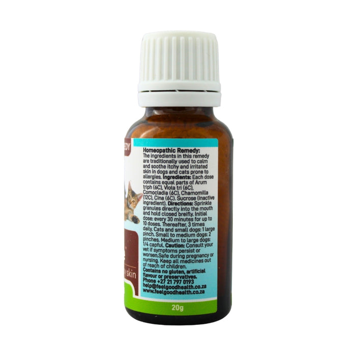 Wholesale Allergy Itch Ease bottle showing the ingredients label with directions for use and supplement facts.