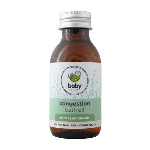 Wholesale Baby Nature Congestion Bath Oil 100ml for easy breathing – front product label.