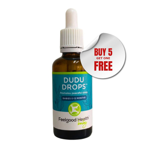 Bottle of homeopathic DuDu Drops for Babies, a natural remedy to help infants sleep better - available for wholesale orders in South Africa