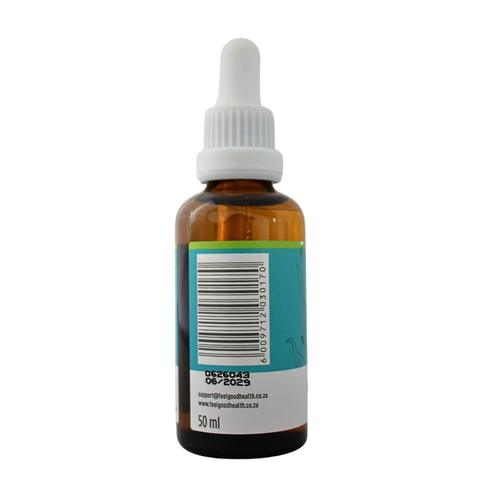 Wholesale Dudu drops 1+ years 50ml bottle left view showing barcode and product information