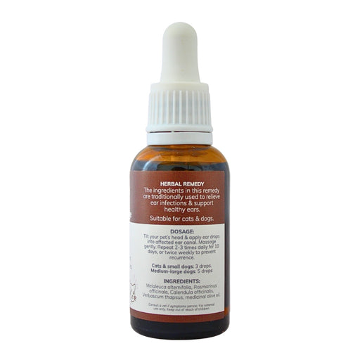Wholesale Ear Dr. bottle showing the ingredients label with directions for use and supplement facts.
