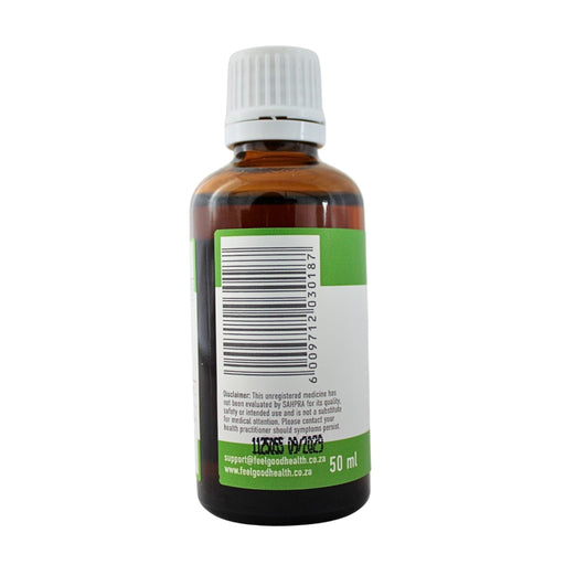 Wholesaler EcoSlim 50ml bottle left view showing barcode and product information