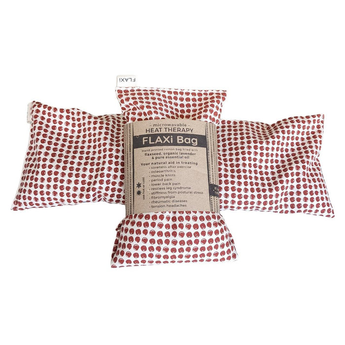 Wholesale Flaxseed & Lavender Heat Therapy Bag (Maroon Dots) | FLAXi