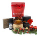 Collection of wholesale festive gifts for retail stores - includes CBD Gummies, Incense Cones, Scented Soy Candles, Frankincense Oils and Bath Soaks.