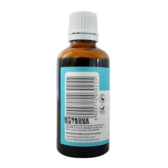 Wholesaler Focus & Calm left view showing barcode and product information