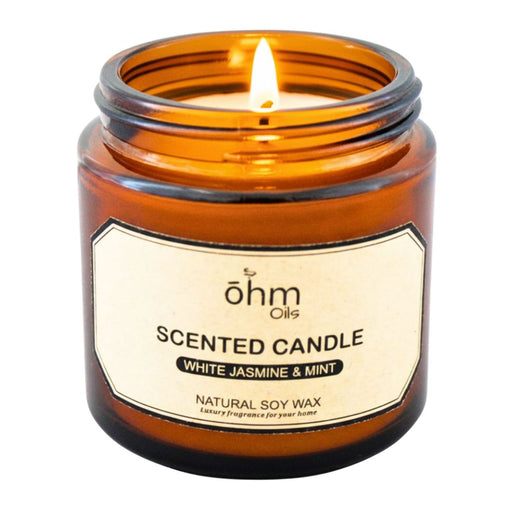 Wholesale Ohm Soy Wax Aromatherapy Candle: Jasmine & Mint 95g