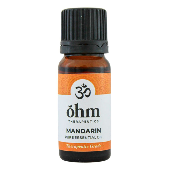 Bottle of Ohm Therapeutics Mandarin pure essential oil on a white background - wholesale distribution in South Africa