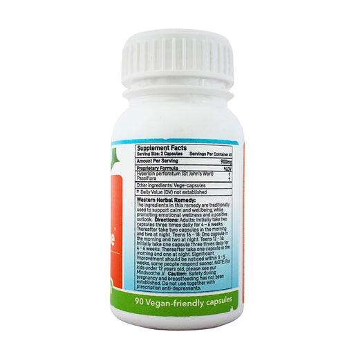 Wholesale MindSoothe bottle showing the ingredients label with directions for use and supplement facts.