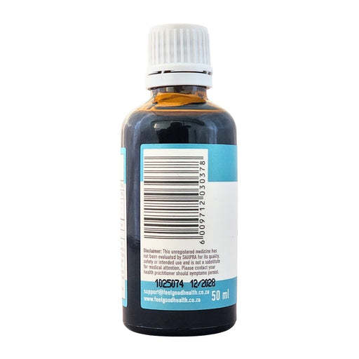 Wholesale MindSoothe Jr 50ml bottle left view showing barcode and product information