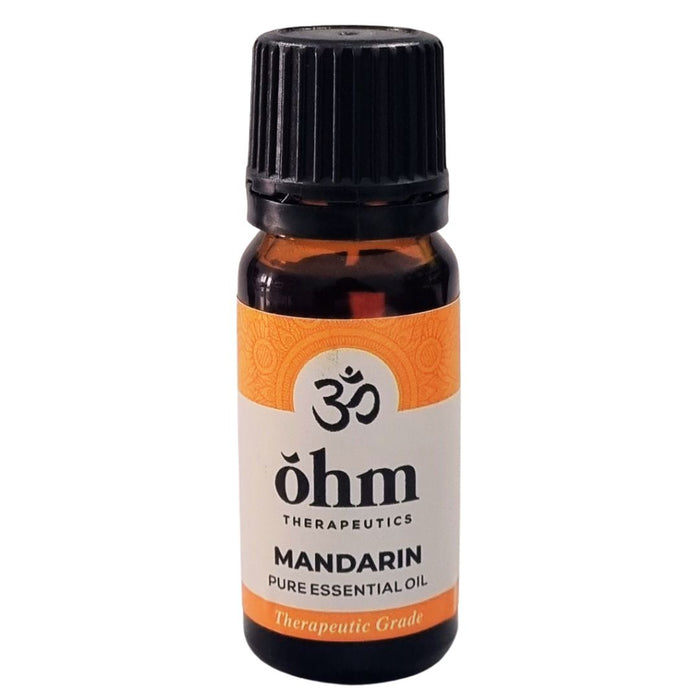 Bottle of Ohm Therapeutics Mandarin pure essential oil on a white background - wholesale distribution in South Africa
