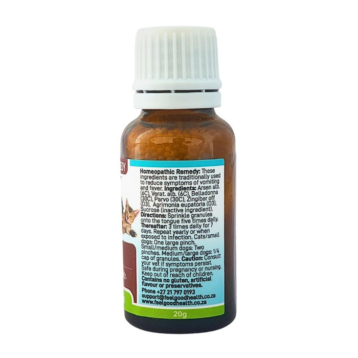 Wholesale Parvo-K bottle showing the ingredients label with directions for use and supplement facts.
