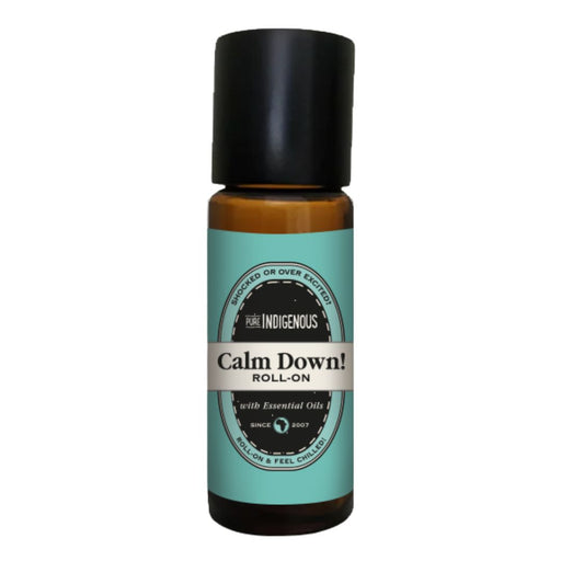 Calm Down! Roll-On by Pure Indigenous – natural essential oil blend for stress and anxiety relief.