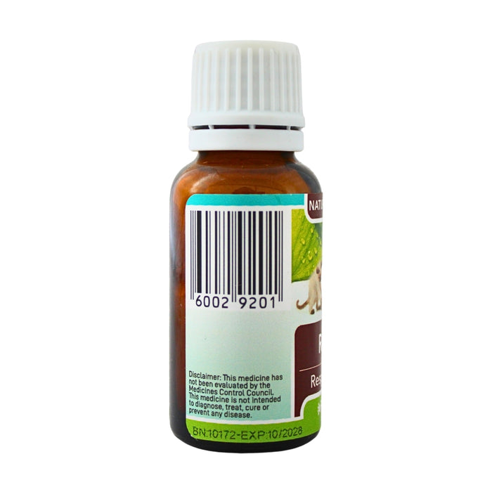 Wholesale Respo-K bottle left view showing barcode and product information