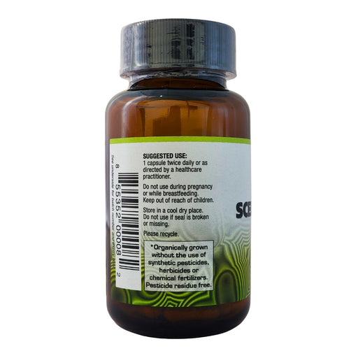 Big Tree Sceletium 100 label showing suggested use organically grown pesticide-free warning and barcode, for retail wholesale South Africa