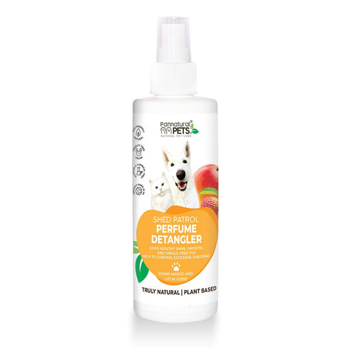 Wholesale prices: Shed Patrol Mango Don't Get Tangled Spray (250ml) from Natura Pet detangles knots from pets fur, with botanicals for smoothness and shine