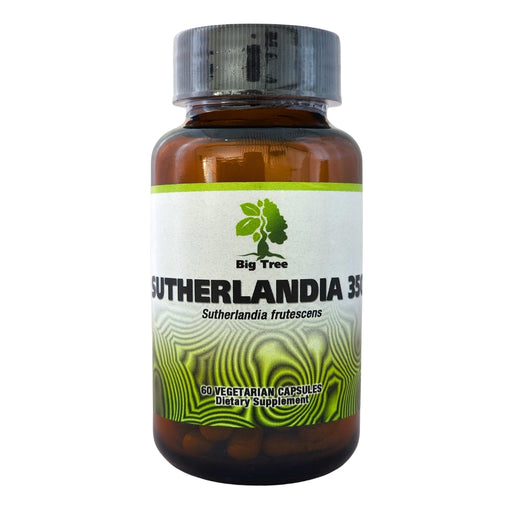 Big Tree Sutherlandia 350mg vegetarian capsules 60s amber glass bottle front label wholesale South Africa
