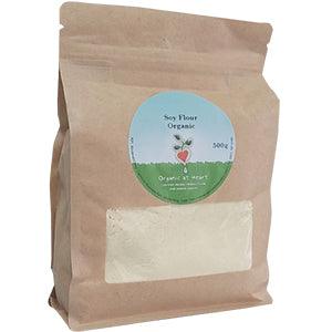 Wholesale Prices: Gluten-free Organic At Heart 100% Organic Soy Flour (500g) is a Superfood that can be used in baked goods and to thicken soups and gravies