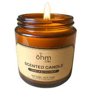 Soy Wax Aromatherapy Candle: Vanilla & Coconut 95g: OHM — Feelgood ...